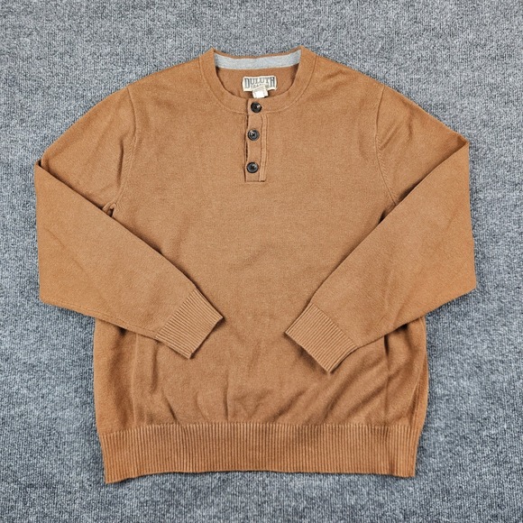Duluth Trading Co. Strongarm Henley Sweater Mens L Brown Pullover Knit Casual - Picture 1 of 5